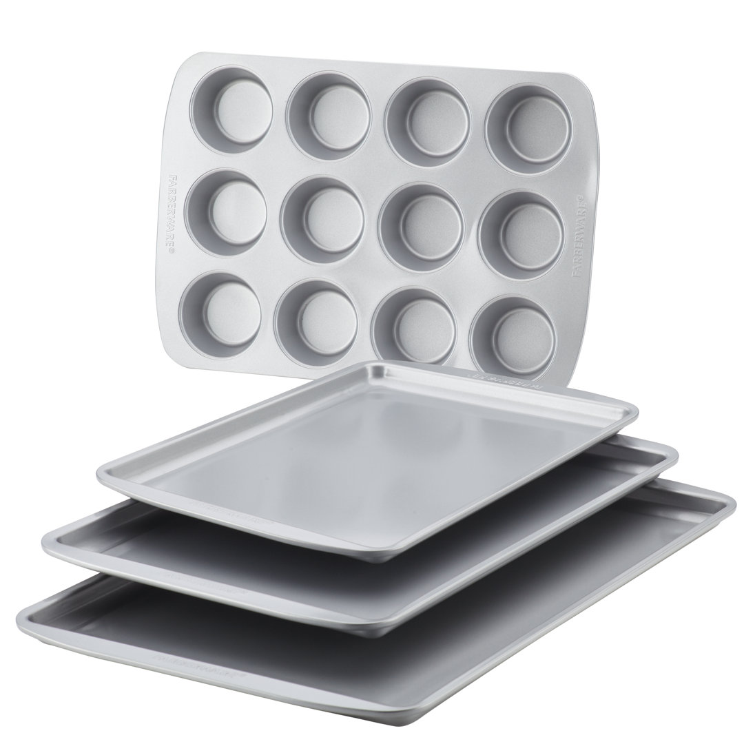 Farberware Nonstick Bakeware Set / Baking Pans, 4 Piece, Gray Farberware