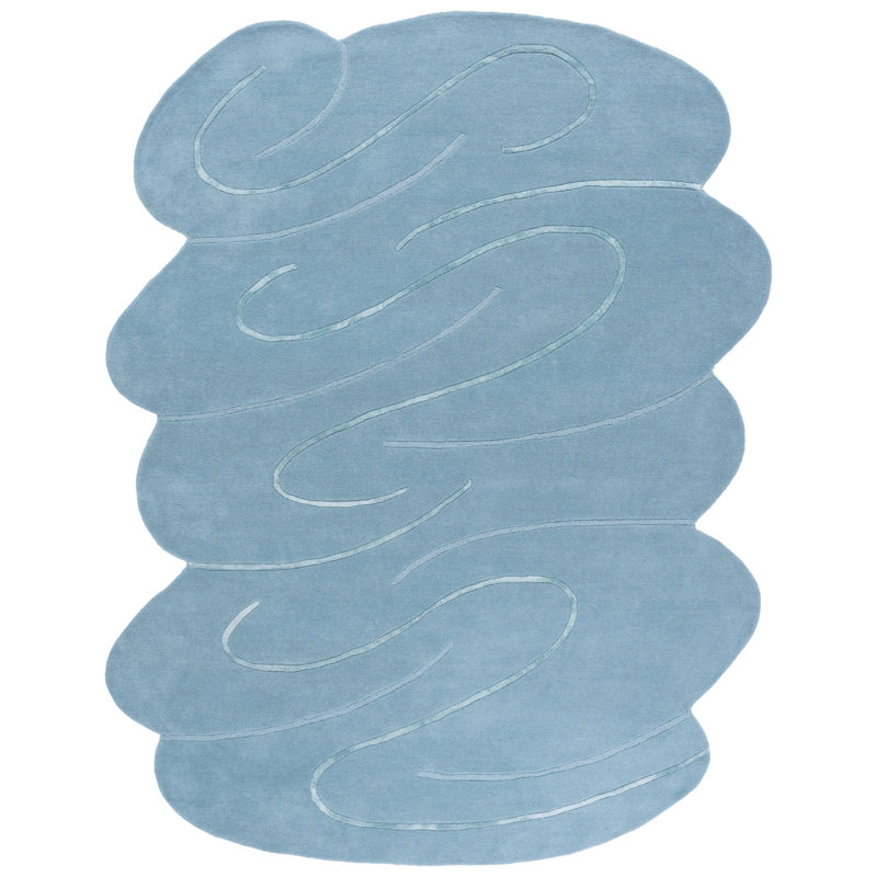 Tapis en laine et viscose touffeté à la main Dinyu, Nouveauté 8 pi x 10 pi