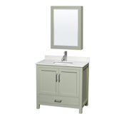 Sheffield 36" Freestanding Single Bathroom Vanity with Quartz Top with Medicine Cabinet