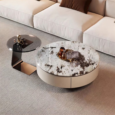 Picture colour Solid + Manufactured Wood Round Coffee Table Sets