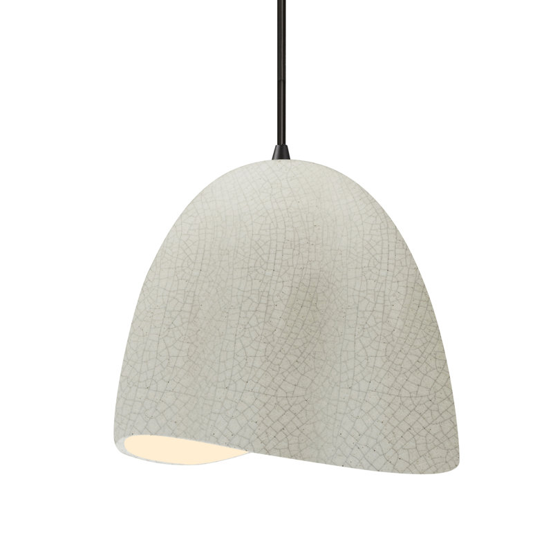 Radiance - luminaire suspendu 1 lumière Brisa - blanc craquelé - noir mat - l 9 po x H 8,75 po - ampoule remplaçable - cordon noir