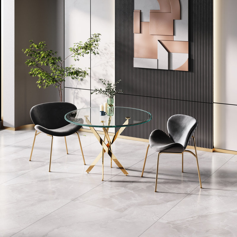 Fauteuil de salle à manger confortable en velours Comfy