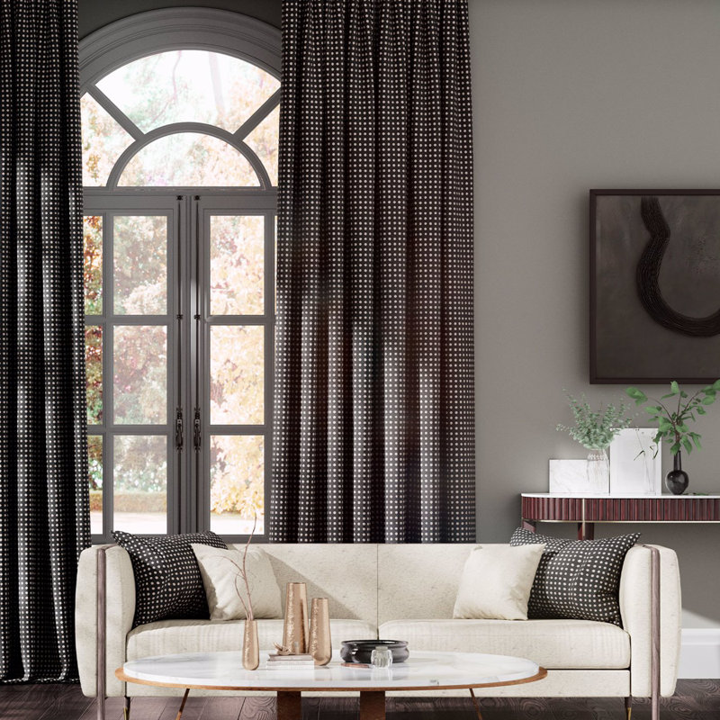 Polka Fabric, 	Pebble Charcoal