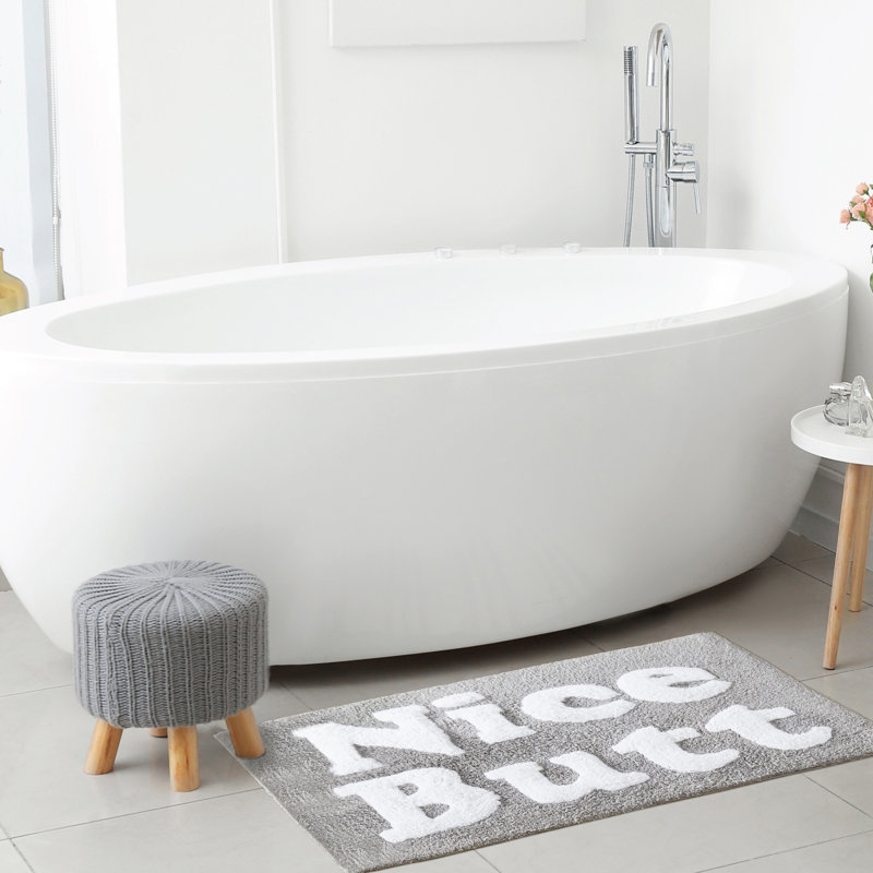 Jessica Simpson Nice Butt Cotton Bath Rug, Gray