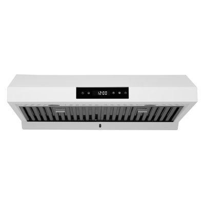 Hauslane Chef Series 30" Under Cabinet Range Hood - Matte White, Pro Performance, LED Lights, Touch Controls, 3-Way Venting