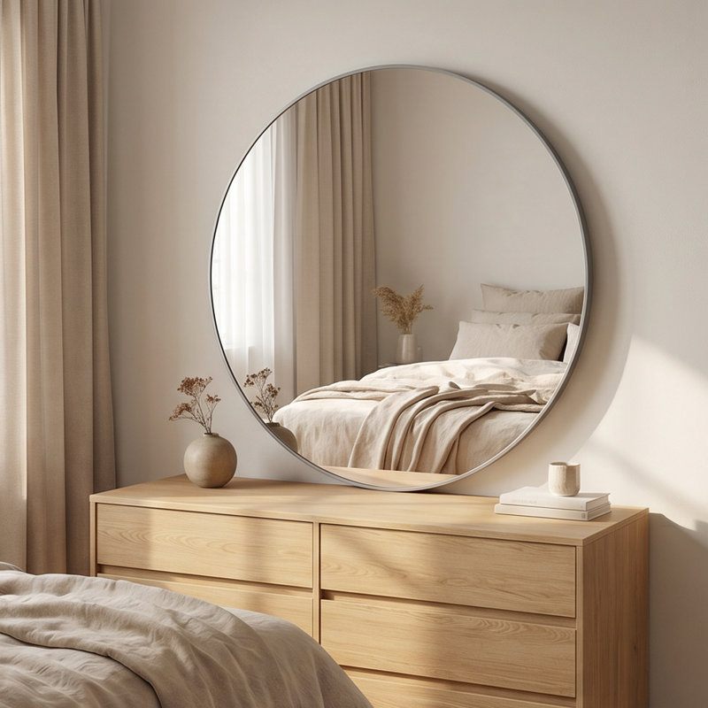 Miroir de salle de bain traditionnel argenté 39 po - Verre Hd 4 mm
