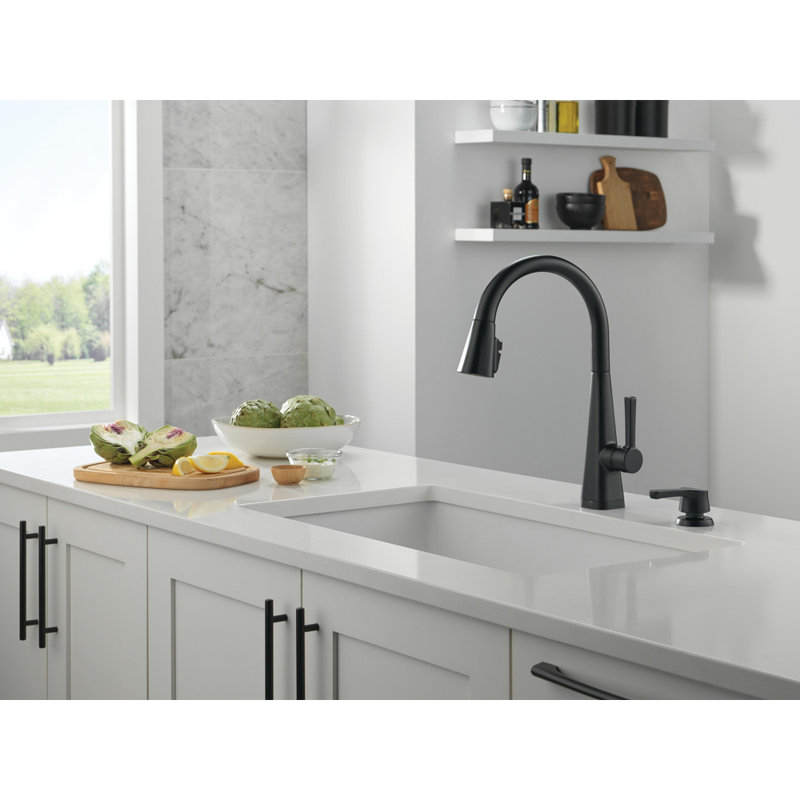 Lenta Touchless Kitchen Faucet with Touch Technology, Matte Black Kitchen Sink Faucet with Pull Down Sprayer, Single Hole, Matte Black