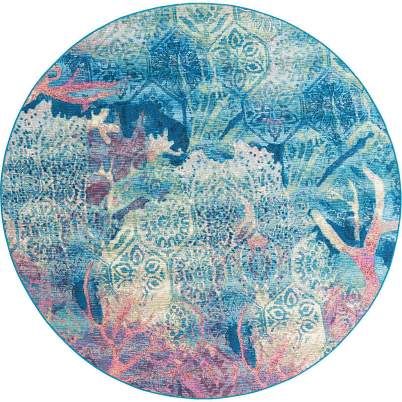 Multi Edgartown Indoor/Outdoor Modern Rug, Round 7'10"