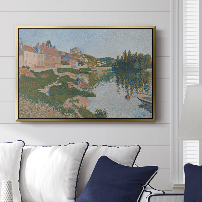 Les Andelys, Côte d'Aval, 1886 - Paul Signac, toile tendue avec châssis, 16 x 24, Doré