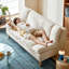Causeuse-coussin en lin et coton blanc standard-2007720478