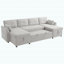 Canapé-lit modulaire en U de 107 po avec revêtement en tissu Teddy et méridienne double Xylo-122062177