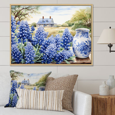 " Blue Bonnets Farmhouse Still Life "