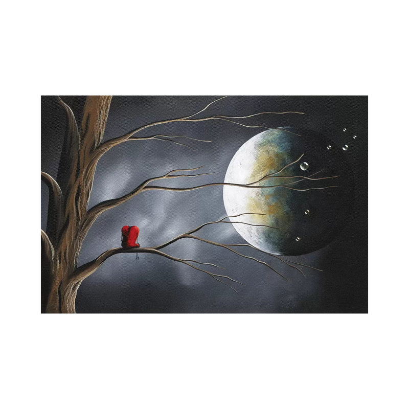 Sometimes He Just Wants To Be Alone by Moonlight Art Parlour - Painting on Canvas, Wrapped Canvas