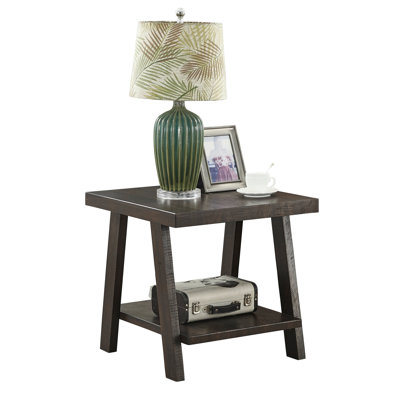 Athens Contemporary Wood Shelf End Table In Weathered