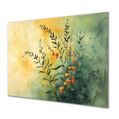 Herbes au soleil de l'été III - reproduction d'herbes sur métal