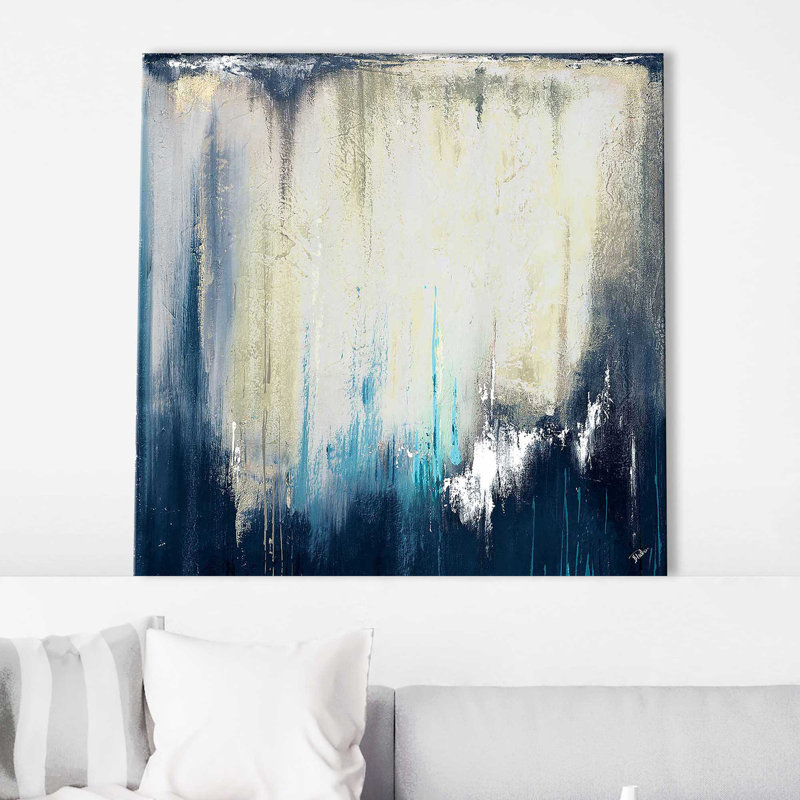 «Marine Blue Illusion II» par Patricia Pinto - Peinture, Toile tendue, H 24 po x l 24 po x P 1,5 po