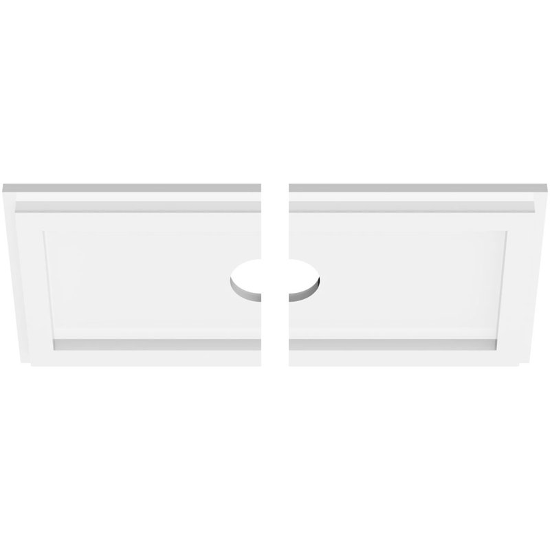 Médaillon de plafond rectangulaire rectangulaire en PVC de qualité architecturale, H 1 po x l 16 po x P 8 po