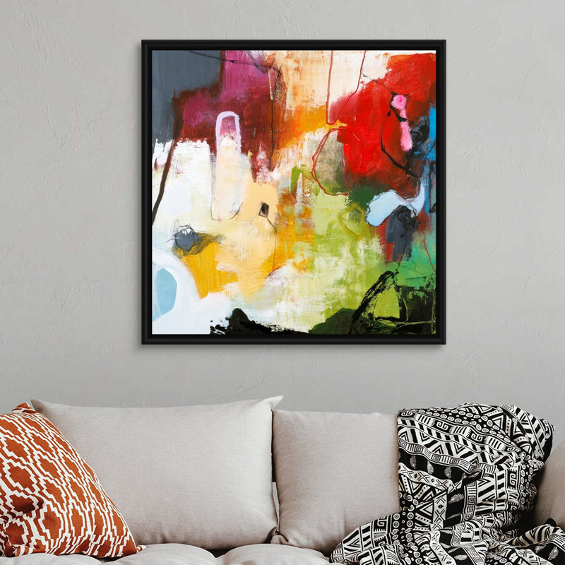 Tango 3 - reproduction d'art, Toile avec cadre noir, H 38 po x l 38 po x P 1,75 po