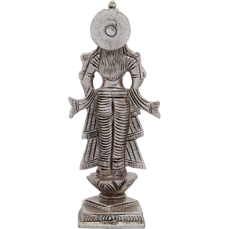 Petite statue en laiton de 5 po Radha Ji - déesse indoue fabriquée à la main de l'amour et de la dévotion pour la décoration du temple