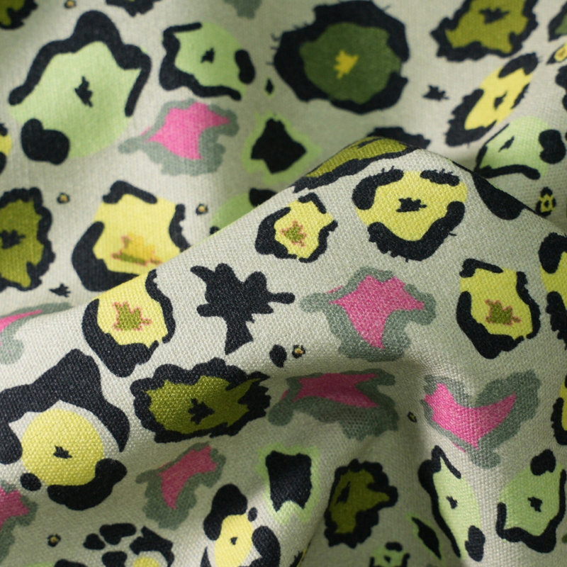 Leopard Lights Linen Fabric, Savannah