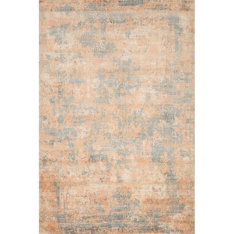 Distressed Look Abstract Modern Accent Rug 4x6