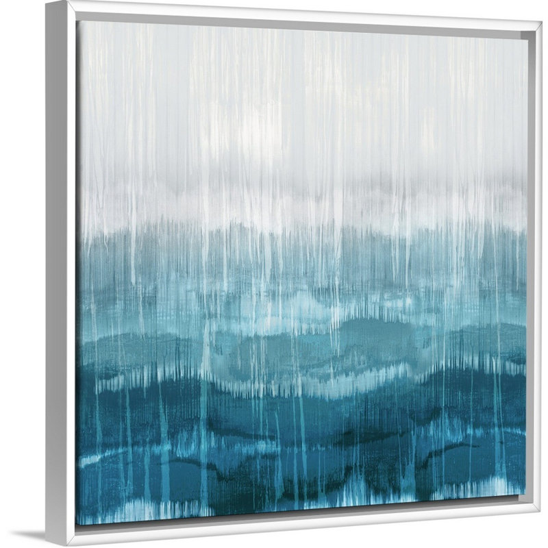 Reproduction d’art sur toile abstraite goutte d’eau par David Moore, Cadre blanc, H 26 po x l 26 po x P 1,75 po