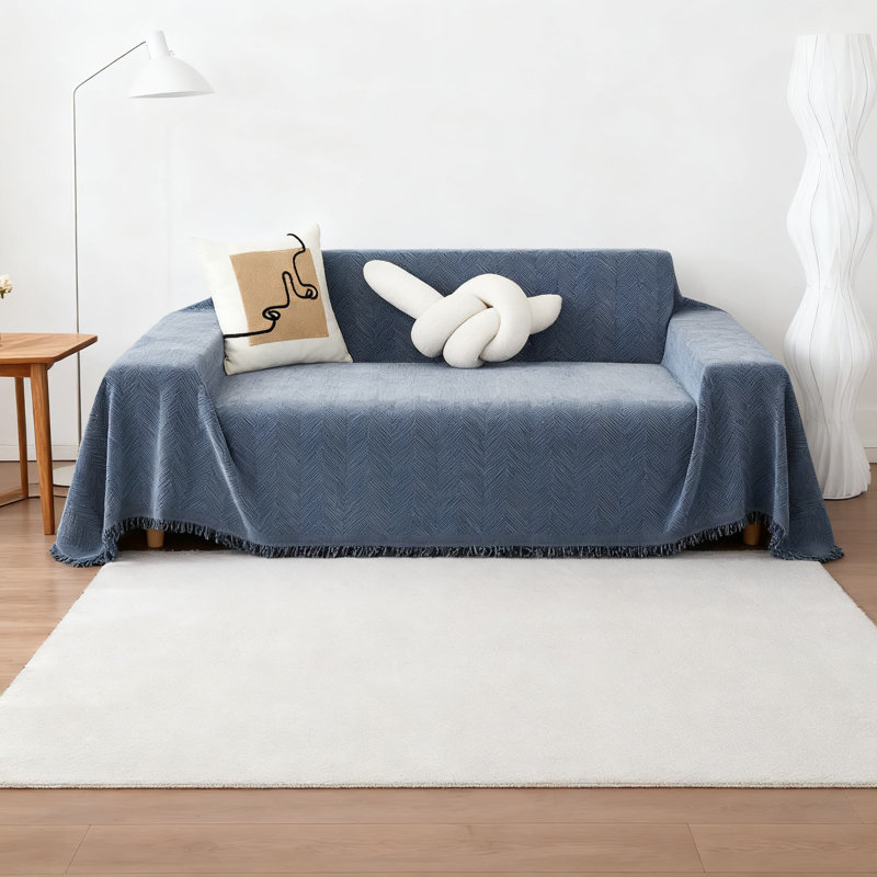 Non-Slip Chenille Sofa Cover With Anti-Slip Dots, Washable Pet Furniture Protector And Couch Blanket For Living Room Sectionals