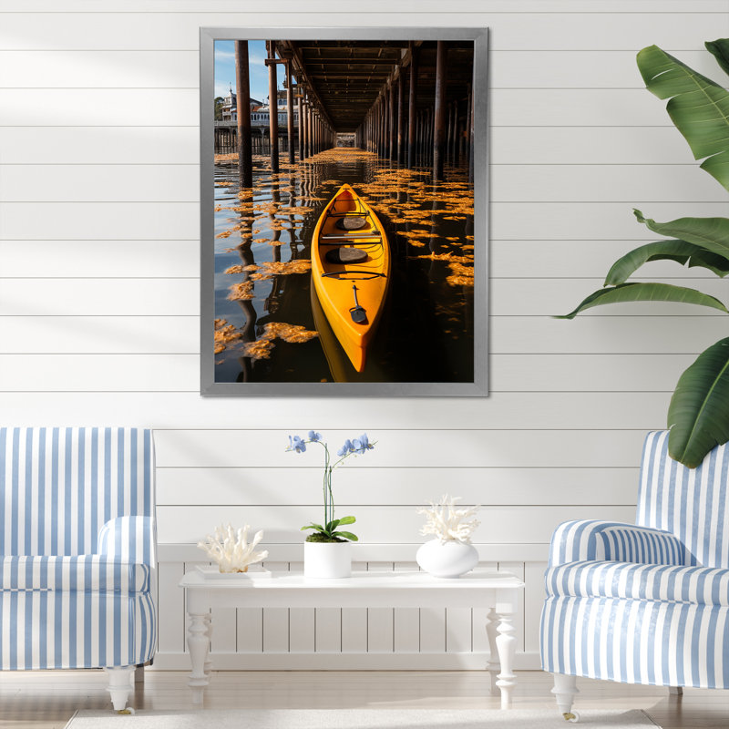 Pier Pier Reflections II sur impression sur toile, Cadre photo argenté, H 40 po x l 30 po x P 1,5 po