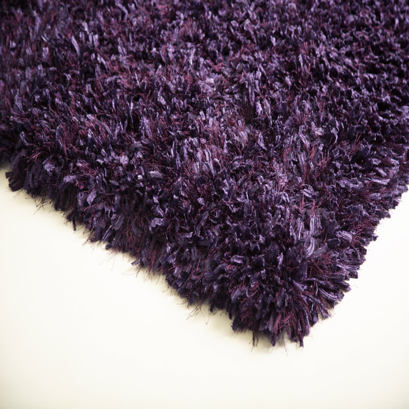 Tapis métallique mauve à poils longs Jordanas, Rectangle 8 pi x 11 pi