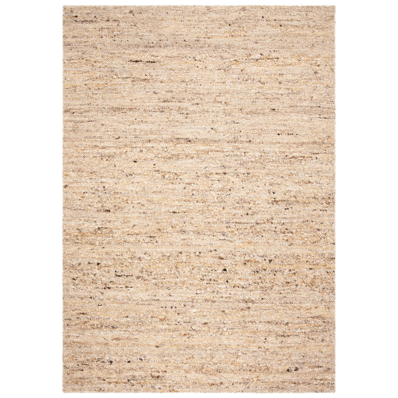 Sisco Hand Woven Wool/Cotton Abstract Rug in Beige, Rectangle 3' x 5'