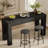 63" Long Bar Table, Rectangular Counter Height Pub Table with Sturdy Legs