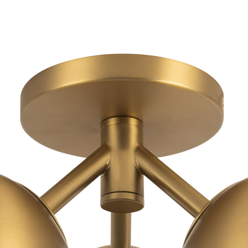 Fosso 13-in Gold Semi-Flush Mount, Brushed Gold