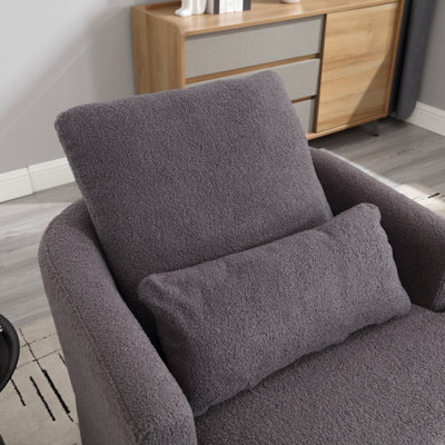 Fauteuil demi-tonneau pivotant Comfy avec rotation à 360 degrés et support de coussin double