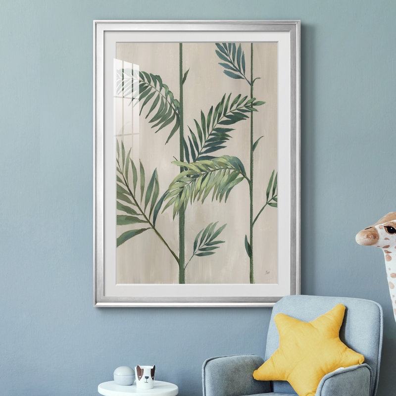 Modern Fronds II - cadre photo, impression, H 26,5 po x l 36,5 po x P 1,5 po, Argent