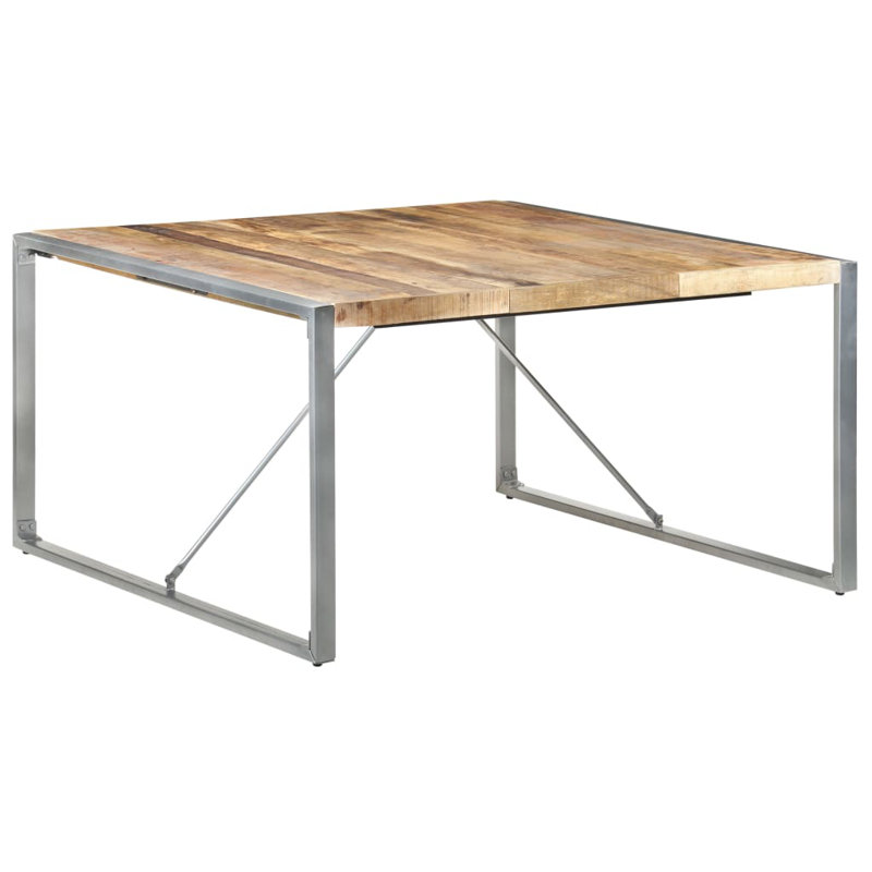 Dezi Dining Table 140x140x75 cm Solid Wood, Grey, Brown
