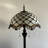 Shella Tiffany Floor Lamp Beige Stained Glass Crystal Beans Metal Base LED Bulbs Included 16"W*16"D*64"H