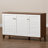 Coolidge 3-Door Shoe Cabinet in Two-Tone White and Walnut Finish, 44.75'' H X 28.5'' W X 12.25'' D-1571842455