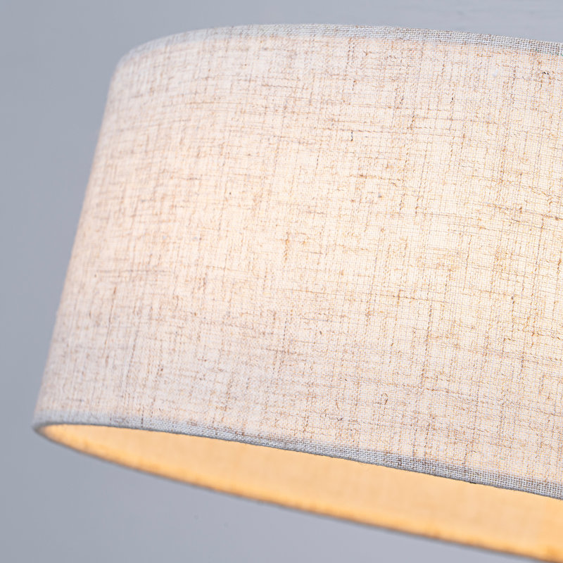 Modern Linen Drum Flush Mount Ceiling Light With 5- 5-Cct, 4.53" H x 15.75" W x 15.75" D