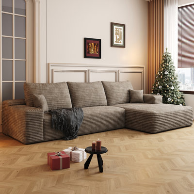 108" Sectional Couches For Living Room Modern Modular Sofa With L-Shape Couchs Upholstered Boneless Couch Deep Seat Sectional Couch With Chaise