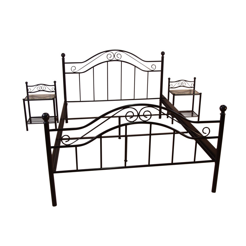 Gwinnett 44cm W Metal Bedside Table, Black