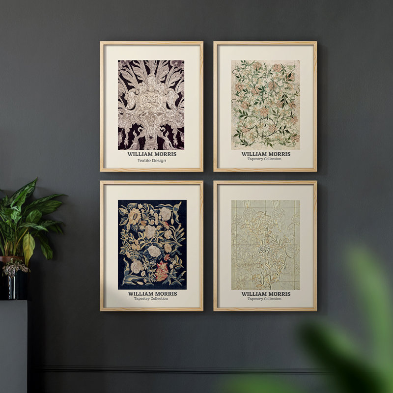 «William Morris XXI», 4 pièces, Cadre noir, H 14 po x l 44 po