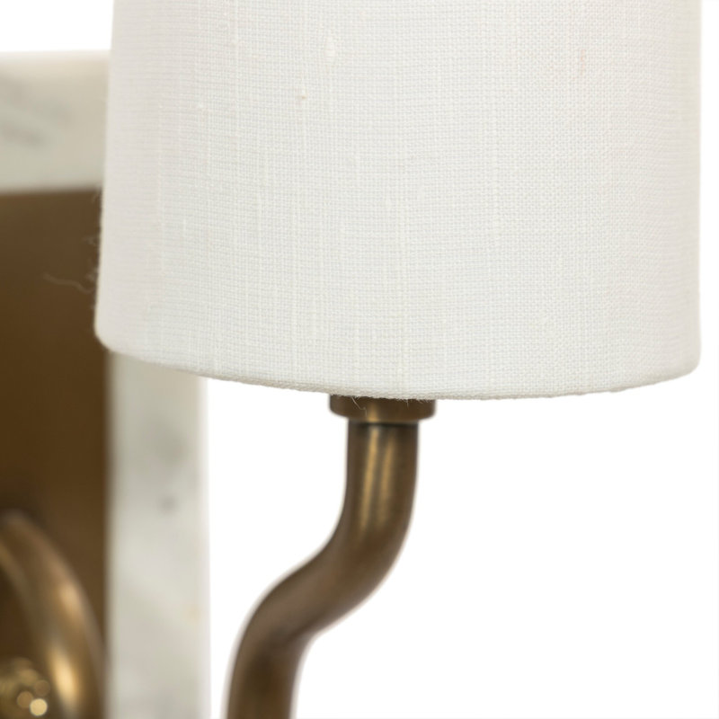 Calla Bookshelf Lamp, White Marble