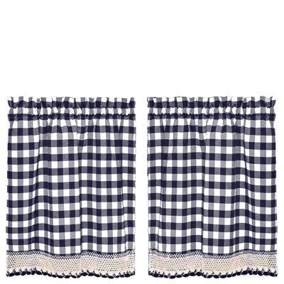 Haylee Cotton Blend Plaid Tailored Cafe Curtain