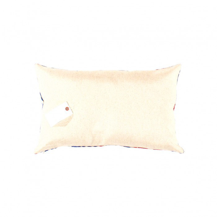 Oreiller en soie TI 162 TI 162, Bleu / rouge / ikat beige