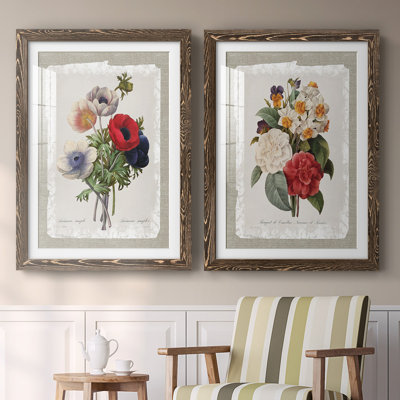 " Botanical Bouquet Anemone " 2 Piece Art Graphic Art Print