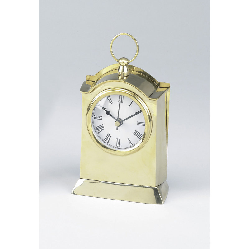 Analog Metal Quartz Tabletop Clock, White