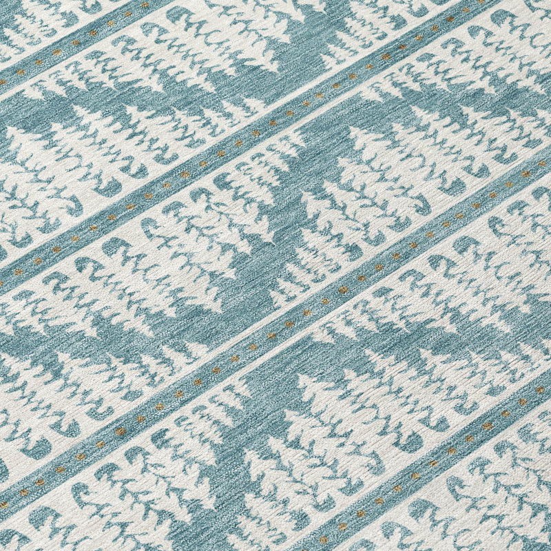 Tapis intérieur / extérieur lavable à la machine Chantille ACN2985, Sarcelle, 3 pi x 5 pi