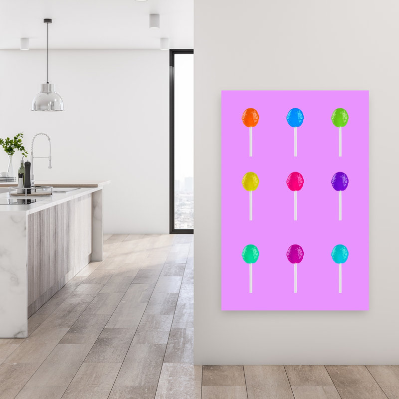 Impression d'art mural géométrique «Lollipops Rainbow Grid», 48" H x 32" W
