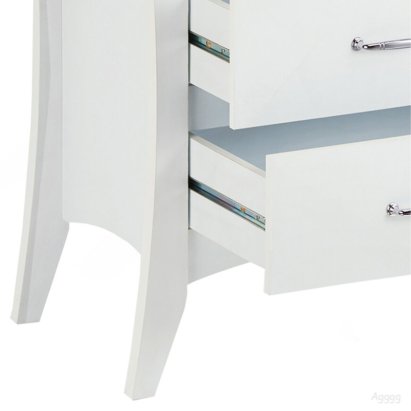 White 2-Drawer Nightstand