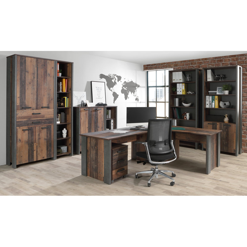 Lanham 220.7cm H Standard Bookcase, 220.7 cm H x 86.7 cm W x 41.6 cm D, Standard